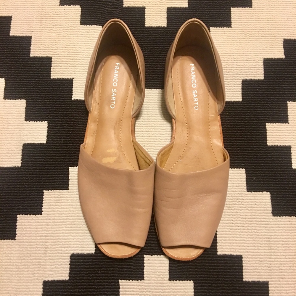 Franco Sarto nude leather flats 10